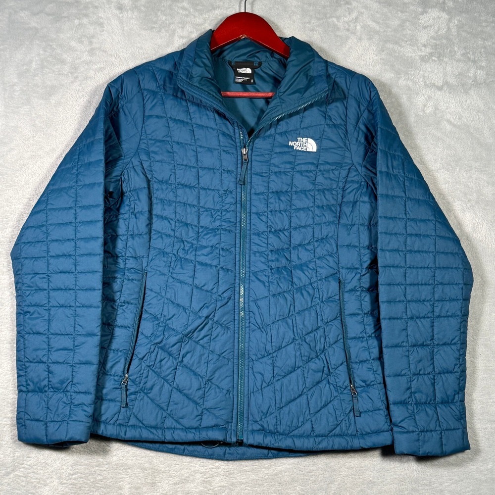 North Face Jacket Womens Medium Blue Thermoball Eco Puffer Full Zip